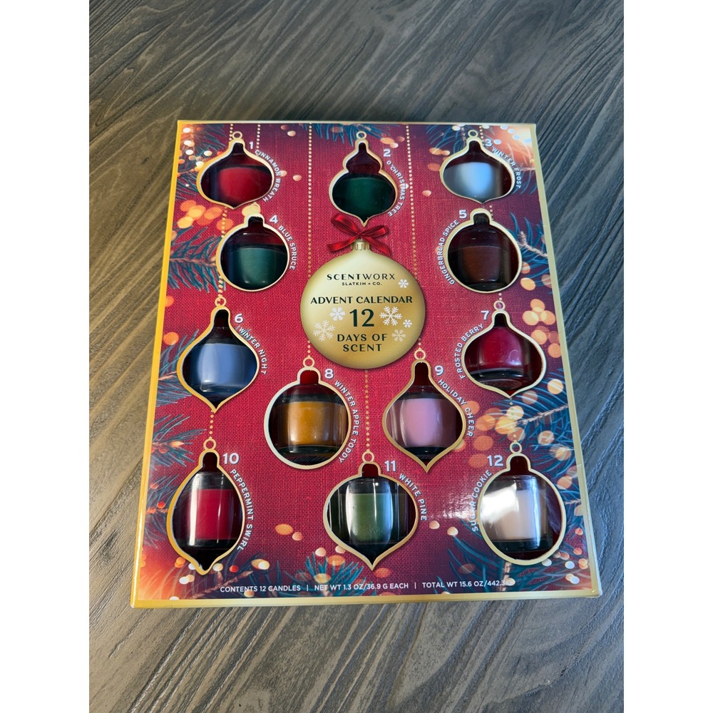 ScentWorx 12 Days of Scent Advent Calendar Candle Set 12pc Multi New Holiday